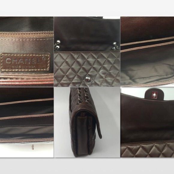 ❗️Sold❗️Chanel Lambskin flap Maxi size Flap - Brown - Picture 7 of 17